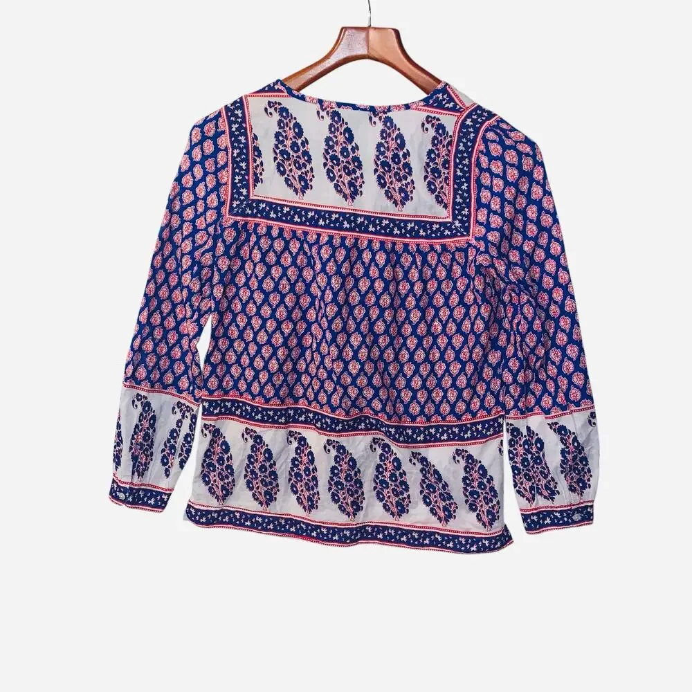 J. CREW Paisley Print Bohemian Cotton Tunic 00